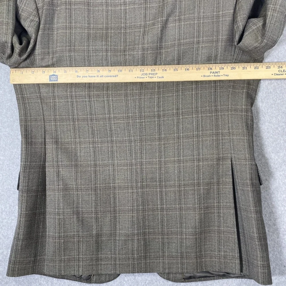 Jos A Bank Sport Coat Mens 43 Regular Brown Plaid Silk Wool Signature Blazer